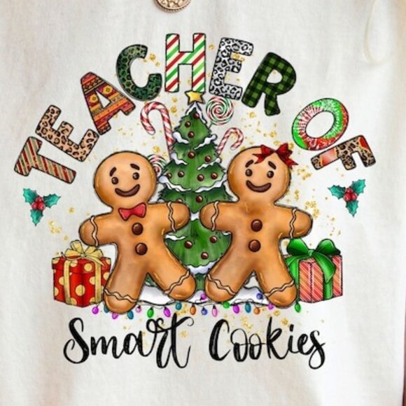 Teacher of Smart Cookies Shirt, Christmas Gift Shirt for Teacher - Picture 3 of 3